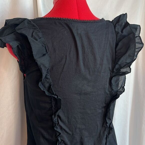 SM245 Vila sleeveless ruffled black blouse - Picture 6 of 10